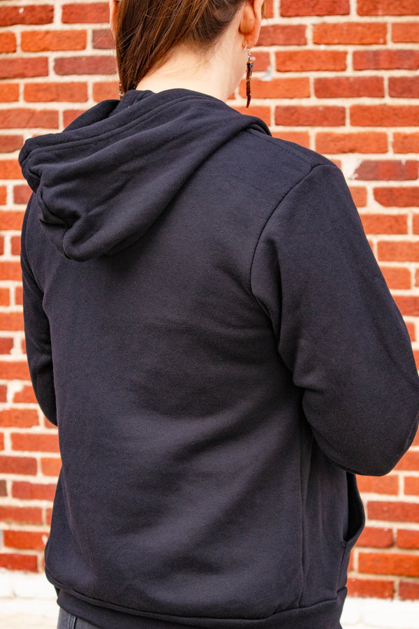 Tiffin Row Tiger Zip Hoodie in Black view 3